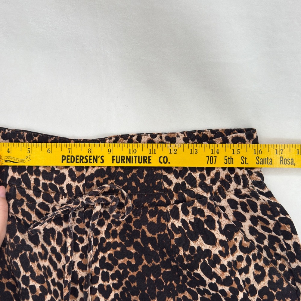 PAIGE Wide Leg Pants Womens 8 Leopard Print Drawstring Festival Indie Sleaze - Picture 6 of 11